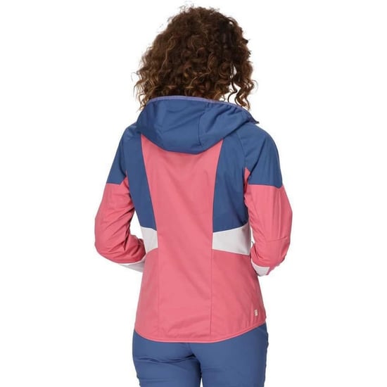 Regatta Tarvos V Colour Block lättviktsjacka i softshell för dam och dam (Fruit Dove/Dammig Denim) - Image 6