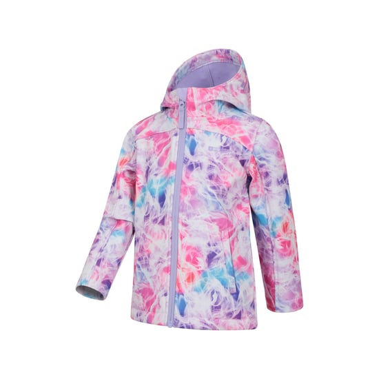 Mountain Warehouse Mönstrad vattenavvisande Soft Shell-jacka för barn/ungdomar (Ljusrosa) - Image 3