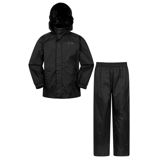 Mountain Warehouse Set med vattentät jacka och byxor för barn/ungdomar Pakka (Svart) - Image 3