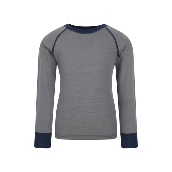 Mountain Warehouse Childrens/Kids Merino II Round Neck Base Layer Top (Grey) - Image 1