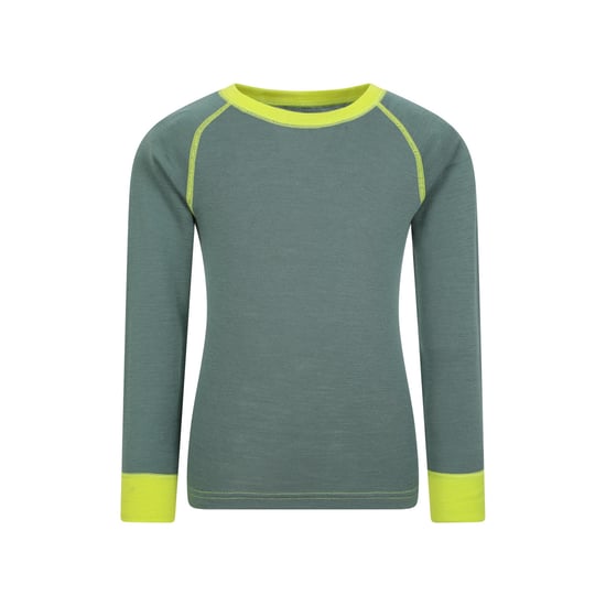 Mountain Warehouse Kinder/Kids Merino II Ronde Hals Base Layer Top (Kaki Groen) - Image 1