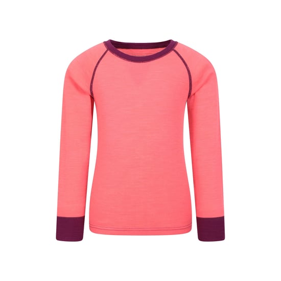 Mountain Warehouse Childrens/Kids Merino II Round Neck Base Layer Top (Bright Pink) - Image 1