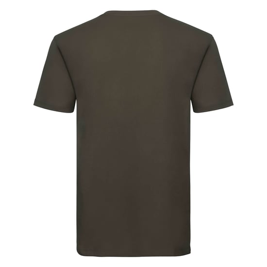 Russell Mens Organic Short-Sleeved T-Shirt (Dark Olive) - Image 2