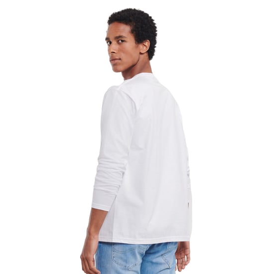Russell Mens Plain Classic Long-Sleeved T-Shirt (White) - Image 2