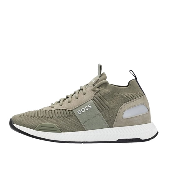 Boss Mens Titanium Suede Panel Löpning Träningsskor (Mörkgrön) - Image 2