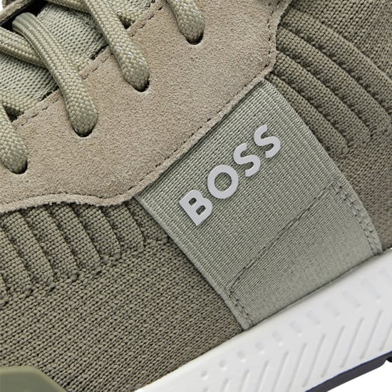 Boss Mens Titanium Suede Panel Löpning Träningsskor (Mörkgrön) - Image 5