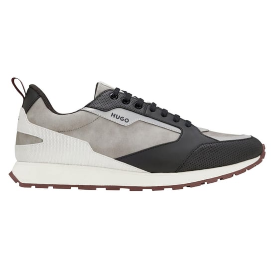 Hugo Volwassen unisex Icelin lederen hardlooptrainers (Grijs) - Image 1