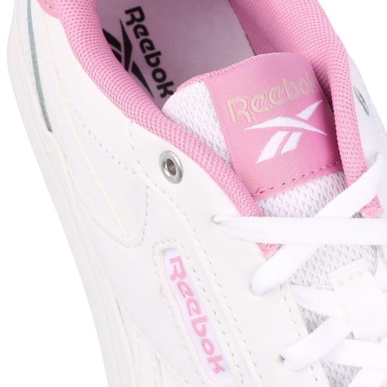 Reebok Unisex Vuxna Court Advance Bold läderskor (Vit/rosa) - Image 6