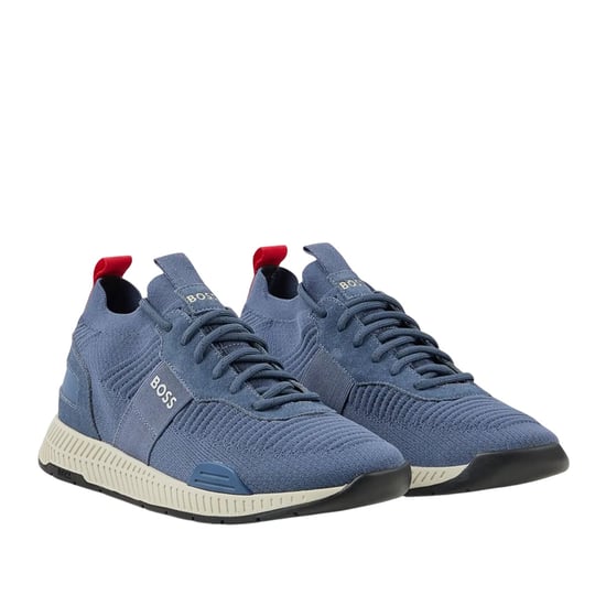 Boss Mens Titanium Suede Panel Löpning Träningsskor (Blå) - Image 3