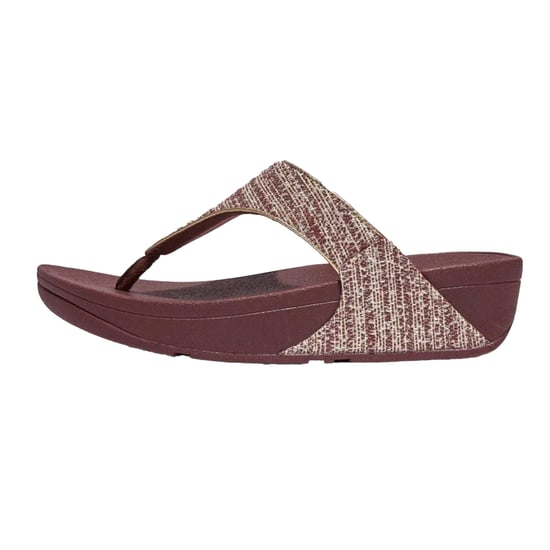 Fit Flop Dames/Dames Lulu Shimmer Weave Toe Post Sandalen (Bruin) - Image 2