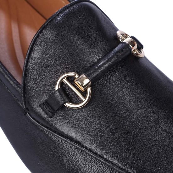Dune London Womens/Ladies Grandeur Leather Wide Loafers (Black) - Image 5