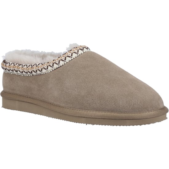 Cotswold Dames/Dames Foxmoor Suède Pantoffels (Taupe) - Image 3