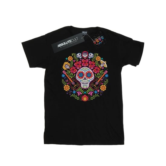 Disney Mens Coco Embroidered Skull Print T-Shirt (Black) - Image 1