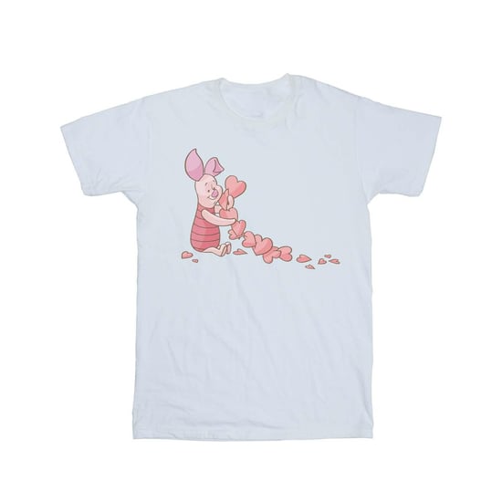Disney Dames/Dames Winnie The Pooh Knorretje Hartenketting Katoenen Vriendje T-shirt (Wit) - Image 1