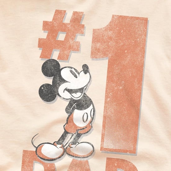 Disney Mens Number 1 Dad Mickey Mouse T-Shirt (Natural) - Image 3