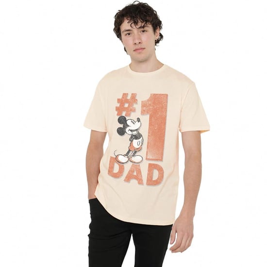 Disney Mens Number 1 Dad Mickey Mouse T-Shirt (Natural) - Image 4
