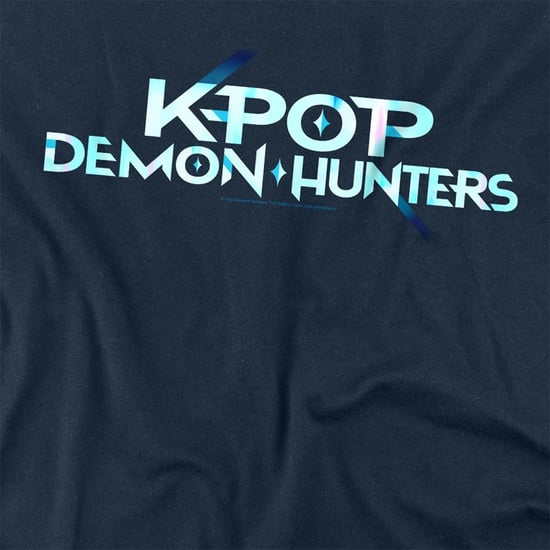 K-Pop Demon Hunters Unisex T-shirt met lange mouwen en logo voor volwassenen (Marine/Cyan) - Image 3