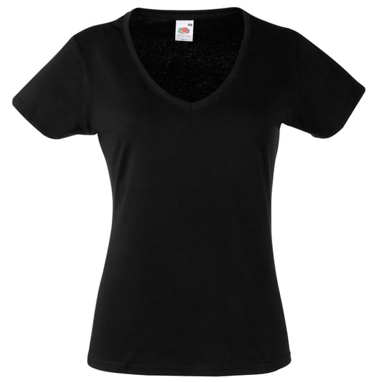 Fruit of the Loom Womens/Ladies Valueweight V Neck Lady Fit T-Shirt (Black) - Image 1