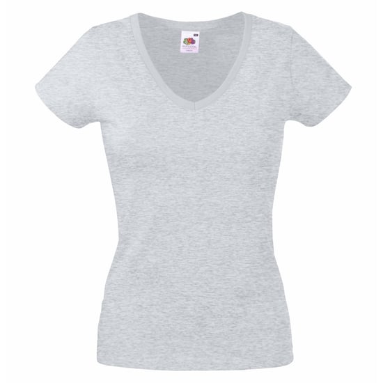 Fruit of the Loom Womens/Ladies Valueweight V Neck Lady Fit T-Shirt (Heather Grey) - Image 1