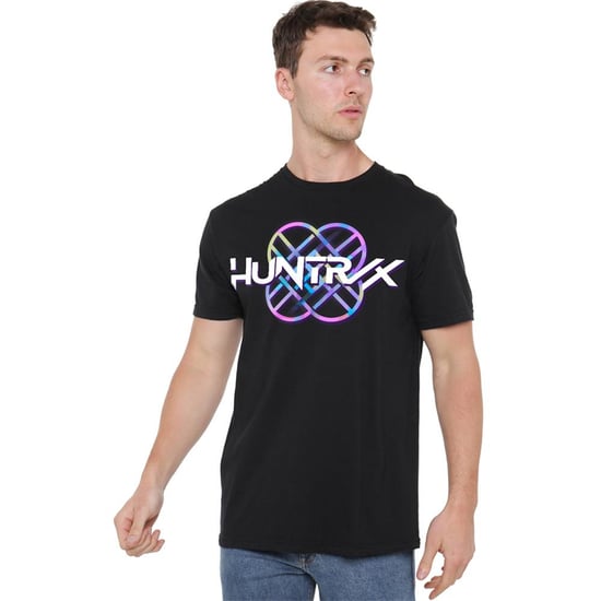 K-Pop Demon Hunters Unisex Adult Huntr/X Pastel Logo T-Shirt (Black) - Image 4