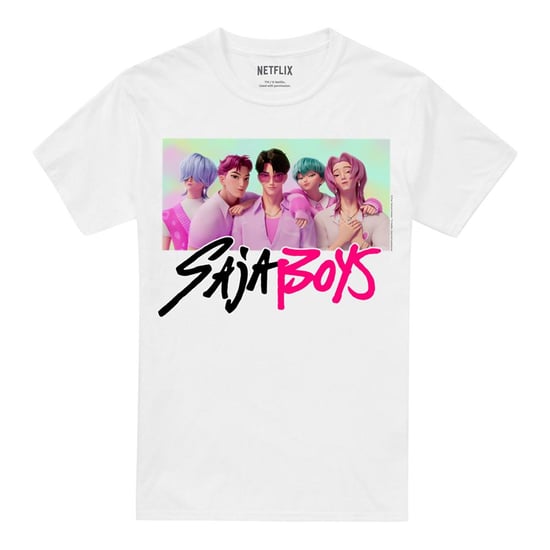 K-Pop Demon Hunters Unisex Adult Saja Boys Photo Frame T-Shirt (White) - Image 4