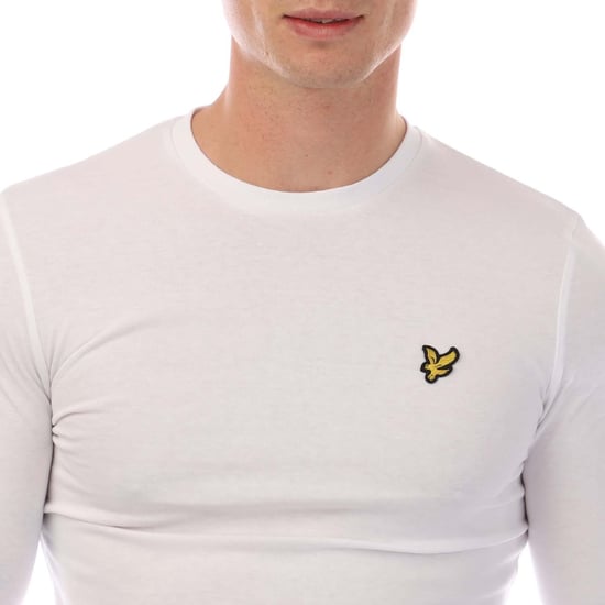 Lyle & Scott Mens Plain Long-Sleeved T-Shirt (White) - Image 3