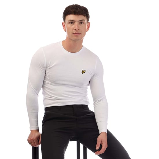 Lyle & Scott Mens Plain Long-Sleeved T-Shirt (White) - Image 4