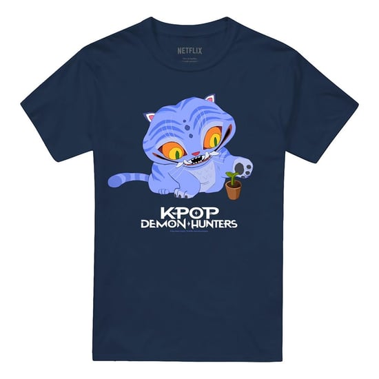 K-Pop Demon Hunters Unisex Schattig Derpy Tijger T-shirt voor volwassenen (Marine) - Image 4