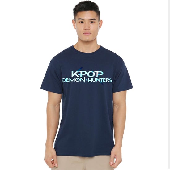 K-Pop Demon Hunters Unisex Adult Logo T-Shirt (Navy) - Image 4