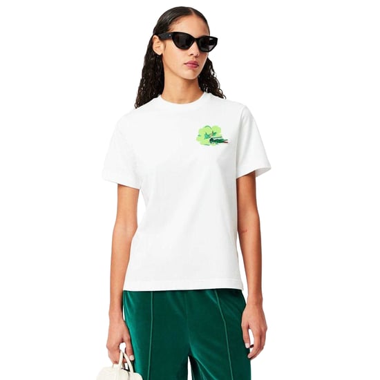 Lacoste Dames/Dames Bloemen Katoenen T-Shirt (Wit) - Image 3