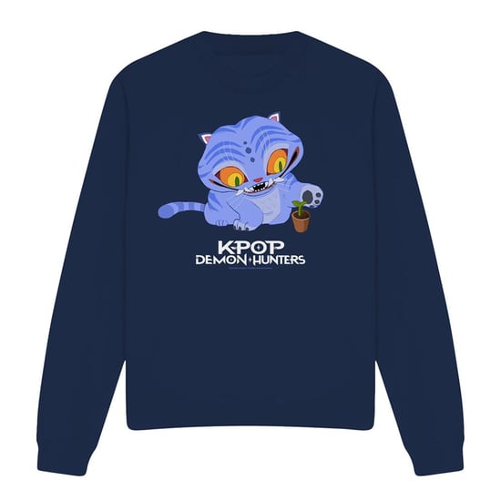 K-Pop Demon Hunters Unisex Adult Cute Derpy Tiger Sweatshirt (Navy) - Image 4