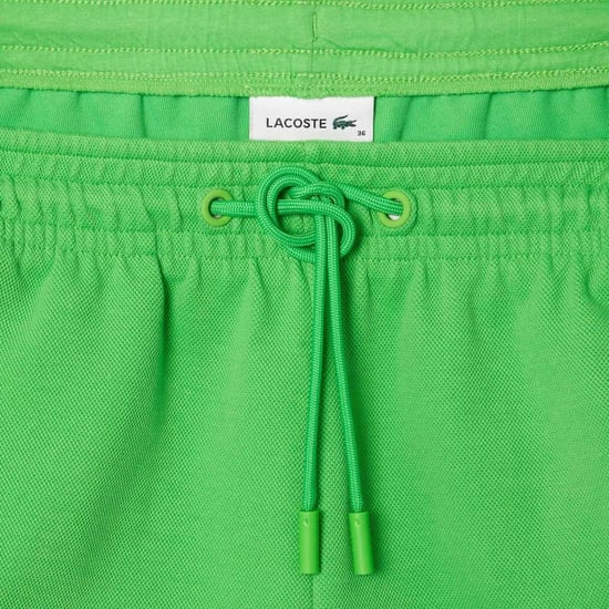 Lacoste Dames/Dames Pique Contrast Paneel Shorts (Groen) - Image 3