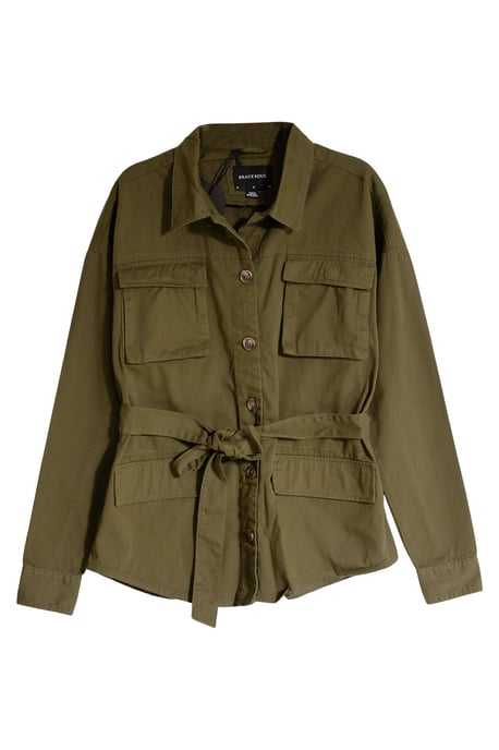 Khaki Safari Shirt Jacket - Image 2