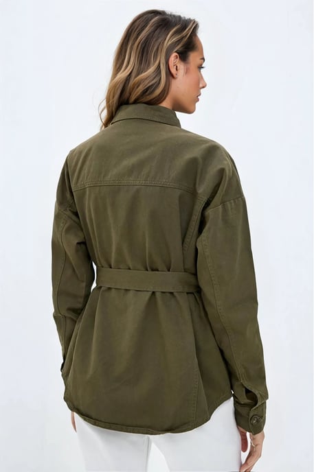 Khaki Safari Shirt Jacket - Image 3