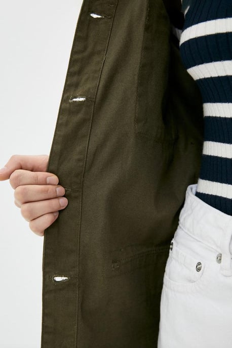 Khaki Safari Shirt Jacket - Image 6