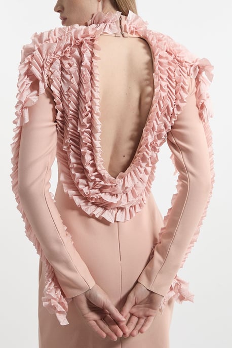 Figure Form Bandage Knit Rosette Detail Midi Dress - Image 3