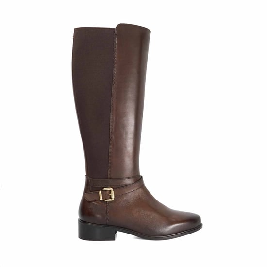 Dune Ladies Teine - Leather Knee High Boots With Buckle Detail - Image 2