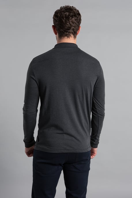 Black 2 Pack Cotton Long Sleeve Polo Shirts - Image 3
