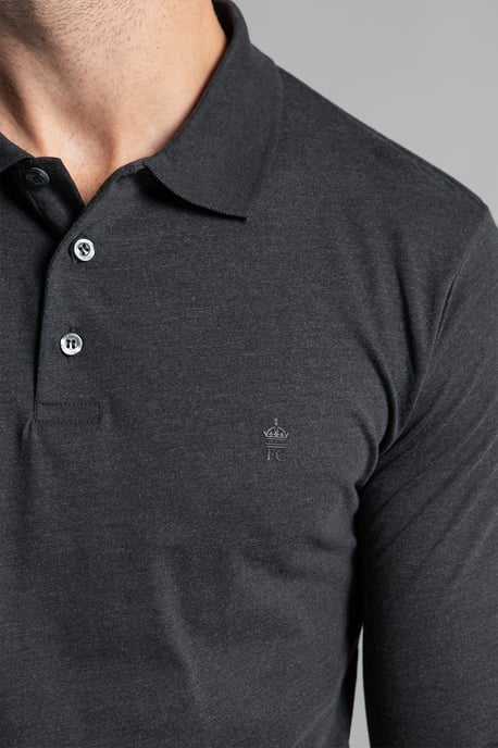 Black 2 Pack Cotton Long Sleeve Polo Shirts - Image 6