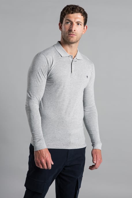 Navy 2 Pack Cotton Long Sleeve Polo Shirts - Image 5