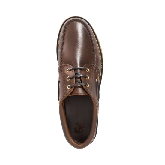 Dune Mens St Bart - Leather Lace Detail Boat Shoes - Image 4