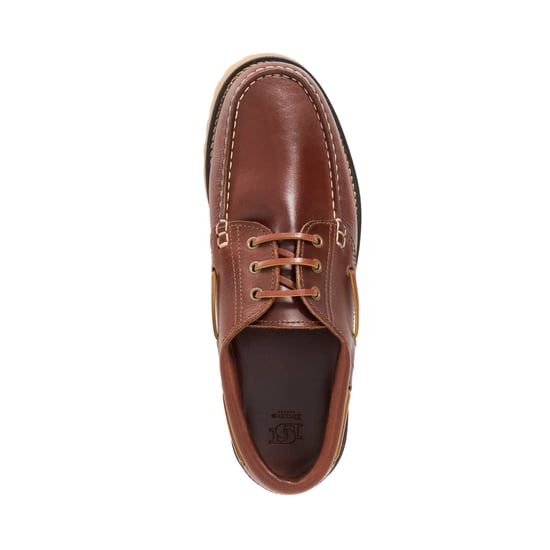 Dune Mens St Bart - Leather Lace Detail Boat Shoes - Image 3