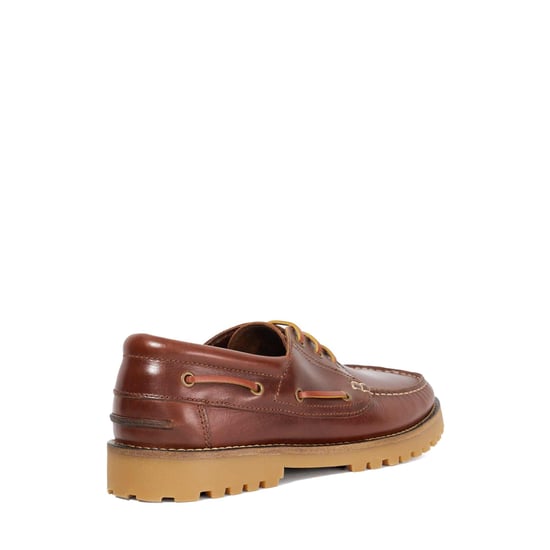Dune Mens St Bart - Leather Lace Detail Boat Shoes - Image 4