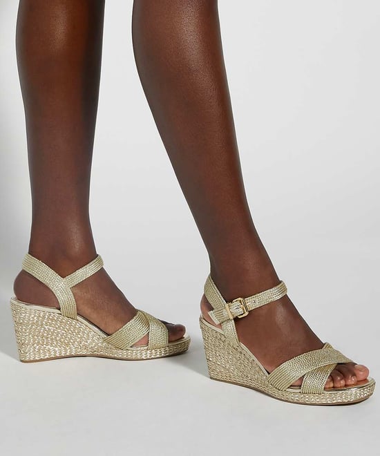 Dune Ladies Kolden - Metallic Braided Wedge Sandals - Image 3