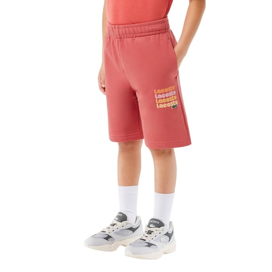 Lacoste Korte broek met fleeceprint voor kinderen (Rood) - Image 3