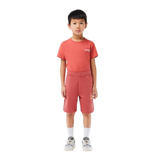 Lacoste Korte broek met fleeceprint voor kinderen (Rood) - Image 5