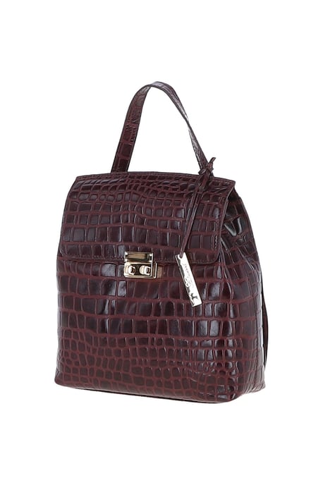 Croc Print Real Leather Backpack - Image 2