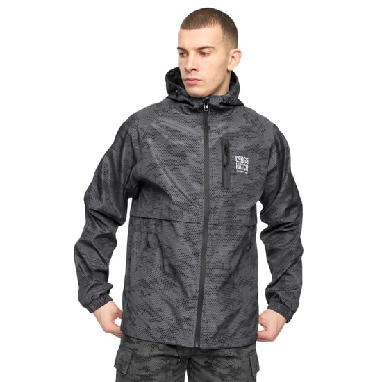 Crosshatch Heren Janscore jas met all-over print (Grijs) - Image 4