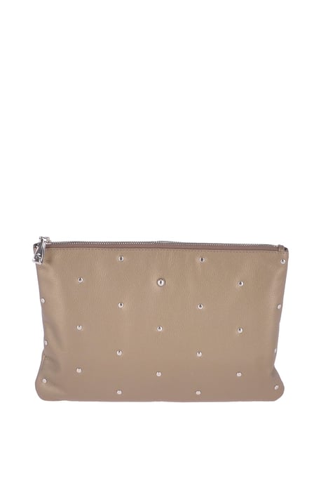 Real Leather Large Studded Clutch Bag - Image 1