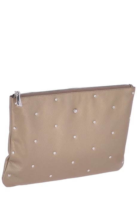 Real Leather Large Studded Clutch Bag - Image 2